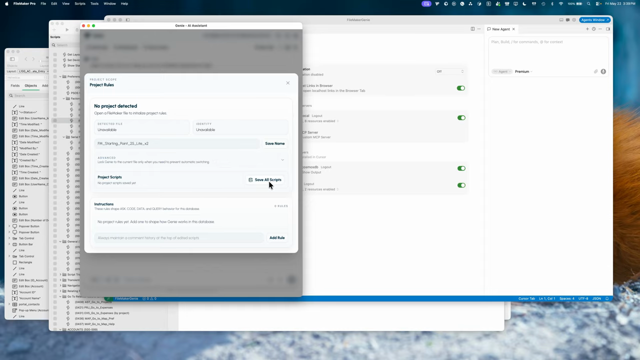 Genie button inside Projects to ingest all scripts