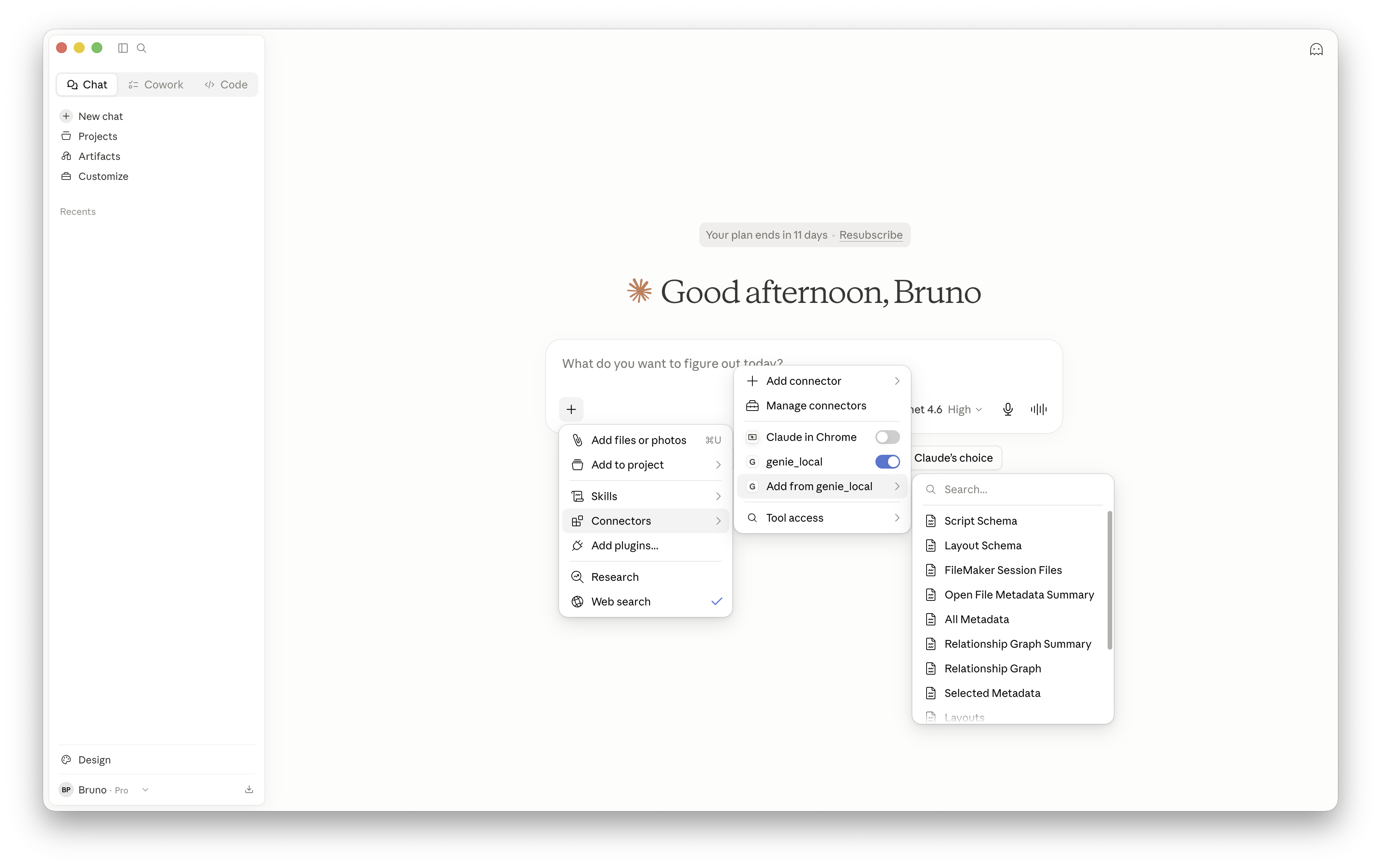 With Genie connected, Claude can access the right tools and context directly from your workflow.